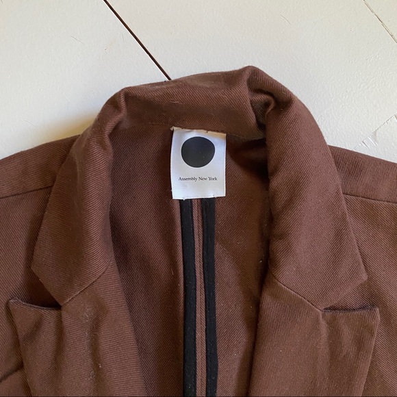 Assembly New York LA Long Brown Coat - Picture 3 of 4